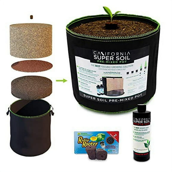PreMixed Super Soil 3 Gallon Pot - Every Thing Included for The Perfect Grow (add only Seed and Water)