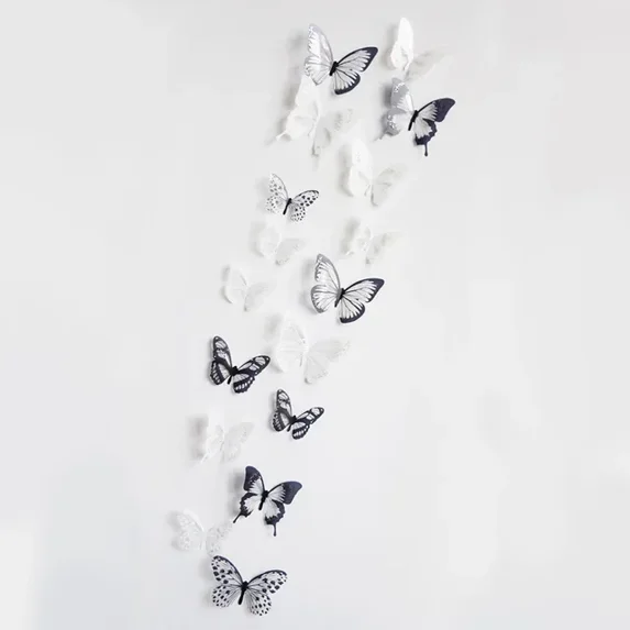 PrePat 18Pcs/lot Crystal Butterflies 3d Wall Sticker Beautiful Butterfly Living Room for Kid Room Wall Decal Home Decoration WallSticker