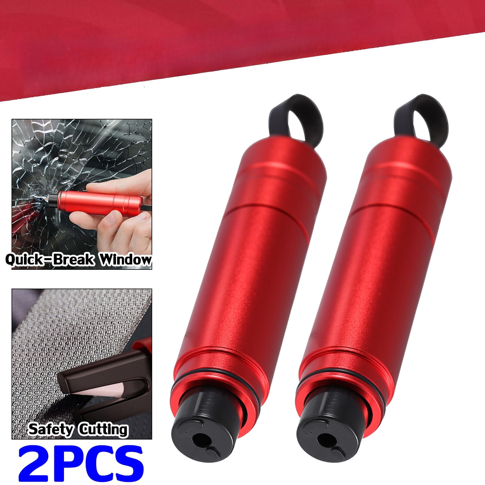 PrePat 2 x Car Safety Hammer Window Glass Breaker Seat Belt Emergency ...