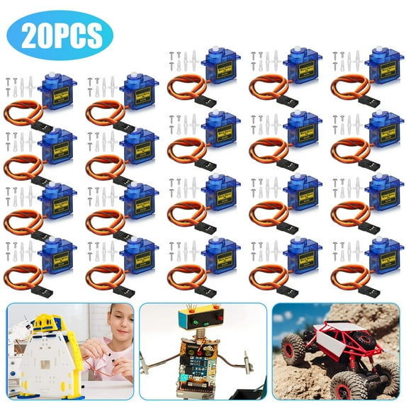 PrePat 20Pcs SG90 9g Mini Micro Servo Motor Gear for RC Plane Helicopter Control