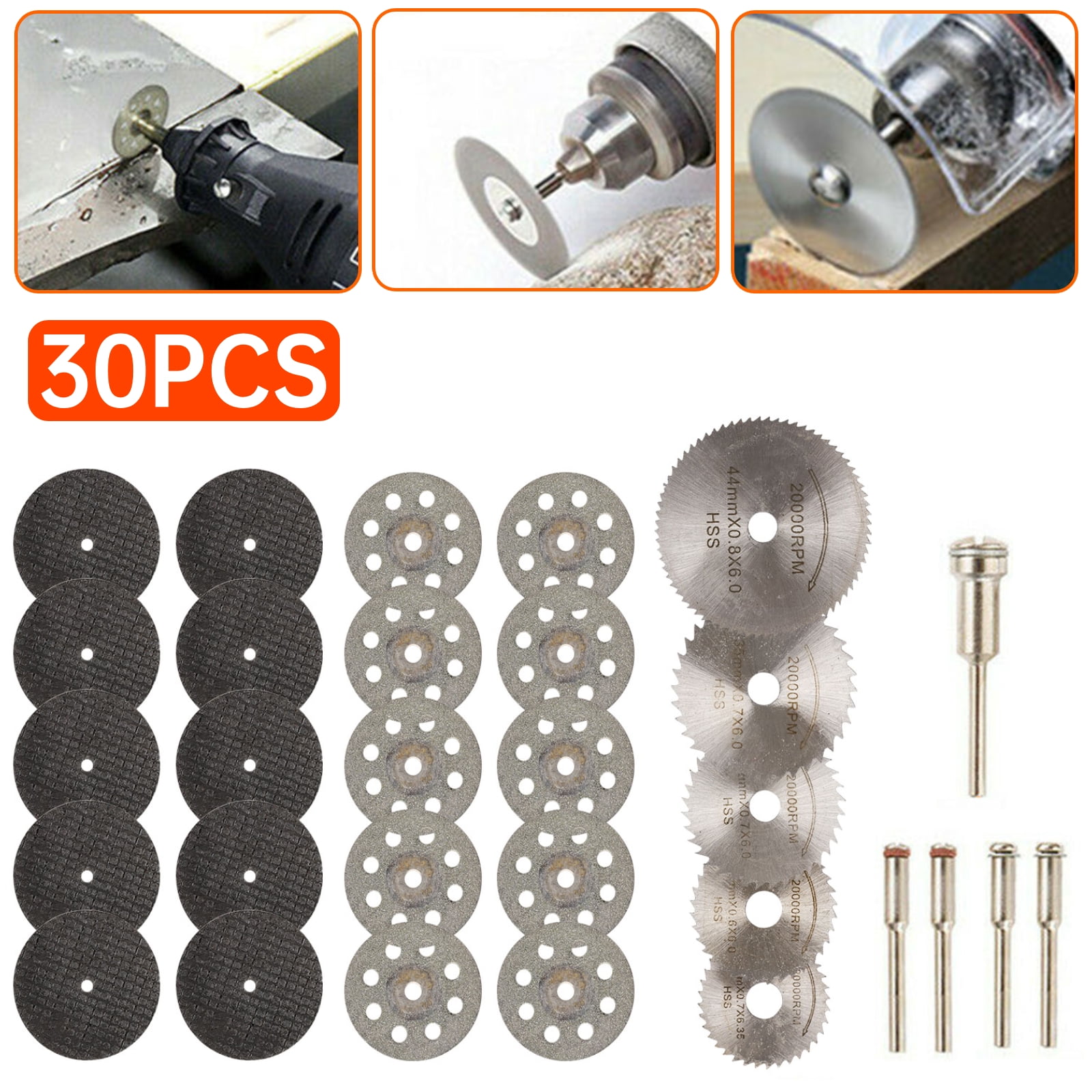 PrePat 30-50pcs Diamond Cutting Wheel For Dremel Rotary Tool Die Grinder Cut Off Disc