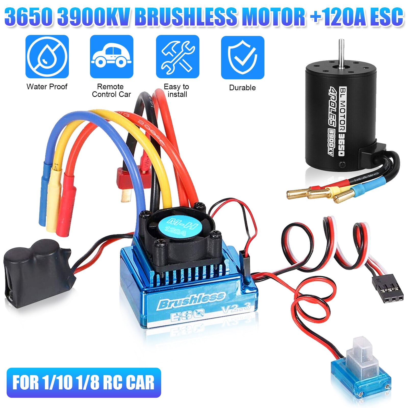 Brushless Rc RC Universal 3670 2150KV For 1/8 Remote Brushless Motor