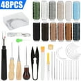 thumbnail image 1 of PrePat 48 Pcs Sewing Kit Awl Leather Hand Stitcher Repair Set Heavy Duty Thread Needles, 1 of 9
