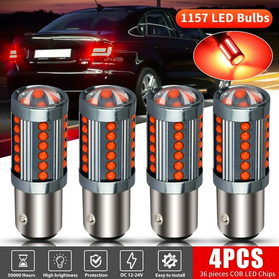 PrePat 4x 1157 LED Tail Stop Brake Turn Signal Light Bulbs 2057 2357 BAY15D Bright Red