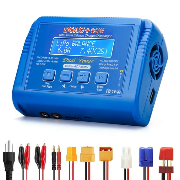 PrePat B6 AC 80W RC LiPo Battery Balance Charger 6A Discharger for Li-ion NiMH NiCD SLA