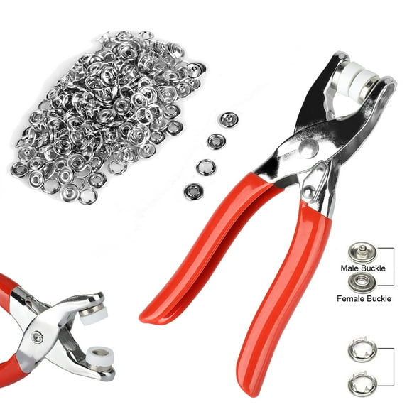 PrePat Metal Sewing Button Hollow Prong Ring Press Studs Snap Fasteners Plier Tool Kit