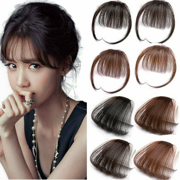 PrePat Remy Hair Extensions Clip-in Fringe – Thin Air Bangs Front Natural Hairpiece