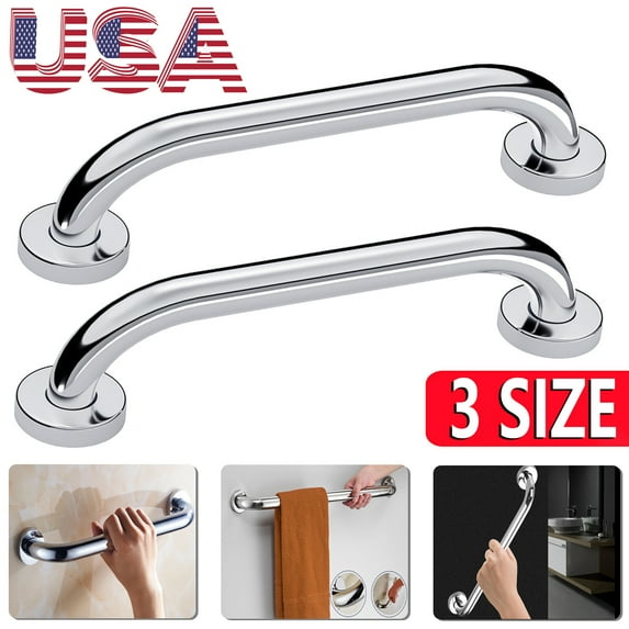 PrePat Stainless Steel Grab Bar Bathroom Safety Handicap Shower Tub Handle Support LOT