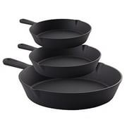 PreSeasoned Cast Iron Skillet Set 3 Piece Set 10, 8 and 6 Cast Iron Kitchen Cookware Skillet Set Home and Commercial Frying P