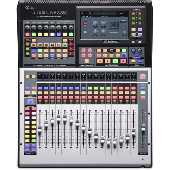 PreSonus StudioLive 32SC Compact 32-channel/26-bus digital mixer with AVB networking and dual-core FLEX DSP Engine