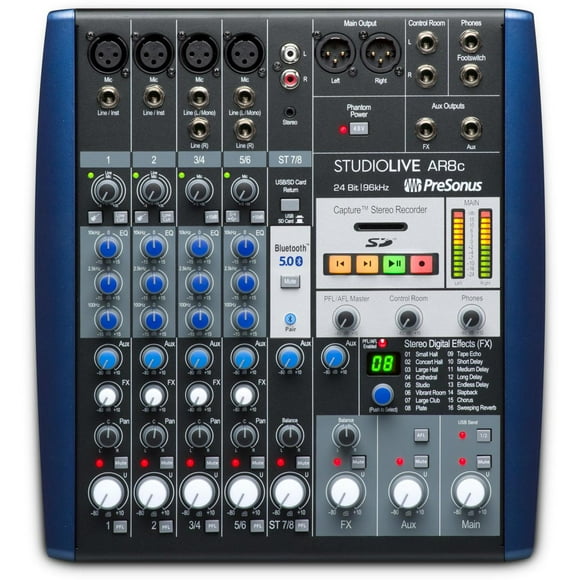 PreSonus StudioLive AR8c USB-C Hybrid Analog Mixer/Audio Interface/SD Recorder