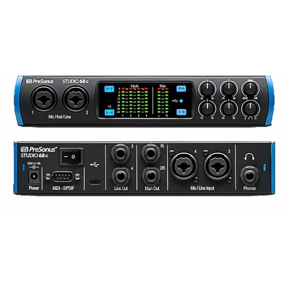PreSonus USB-C Audio Interface, Black, 8.5"x 15.0"