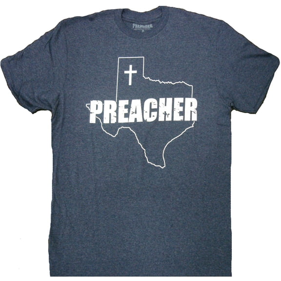 Preacher AMC Mens T-Shirt - Outlined Texas Preacher Logo Image