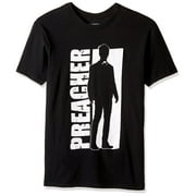 Preacher AMC Mens T-Shirt - Silhouette of Preacher Against Name (Small)