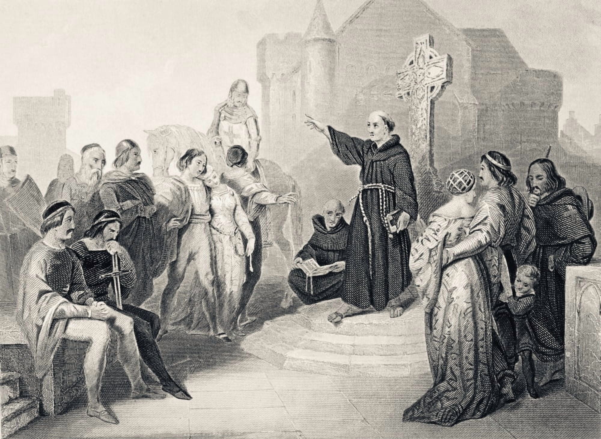 Preaching The Crusade In 11Th Century England From The National And Domestic History Of England By William Aubrey Published London Circa 1890 Canvas Art - Ken Welsh Design Pics (17 x 12)