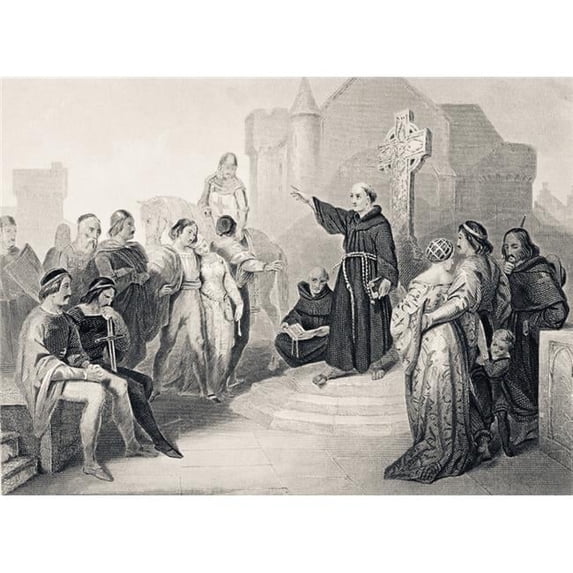 Preaching The Crusade In 11th Century England From The National & Domestic History of England by William Aubrey Published Poster Print - 17 x 12