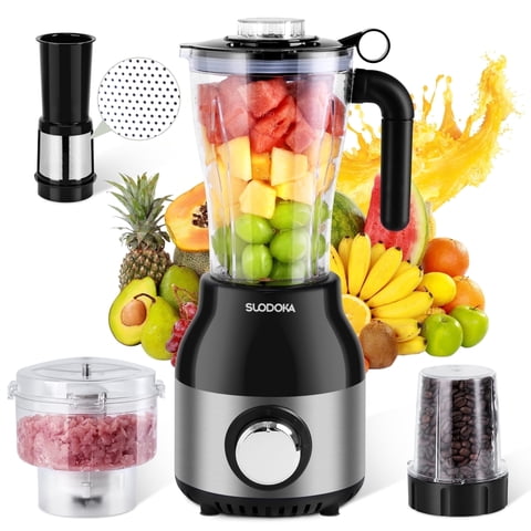 Suodoka Countertop Blender Food Processor Combo, 4 in 1 Kitchen Electric Blender/Grinder/Chopper,New