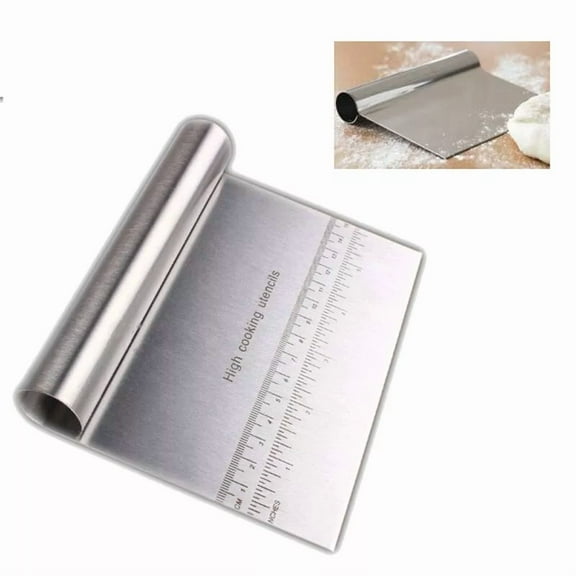 Preasion Pizza Flour Pastry Cake Knife Scraper With Measuring Stainless Steel