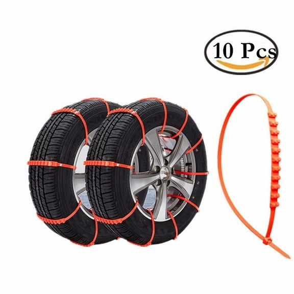Preasion Universal Tire Snow Chains for Car, Truck, SUV 10 Pieces