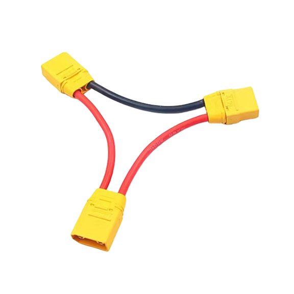 Preassembled XT90 Y Cable with Female and Two Male Ends, Flexible Silicone-Insulated Wire for Radio-Controlled Models and Electric Vehicles