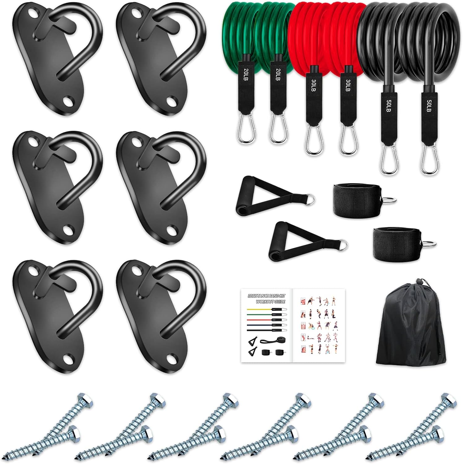 Prebene Wall Mount Workout Anchors, Resistance Bands Wall Anchors, Home