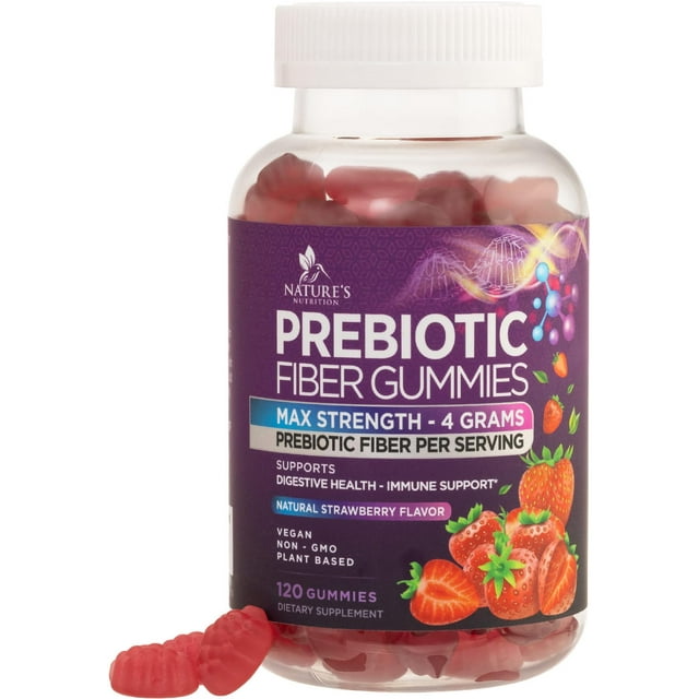 Prebiotic Fiber Gummies 4g, Daily Gummy Fiber Supplement, Digestive