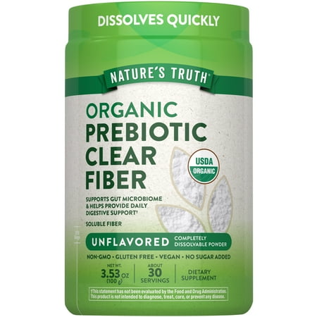 Prebiotic Fiber Powder | 3.53 Oz | Unflavored, Sugar Free | Non-GMO, Gluten Free | by Nature's Truth