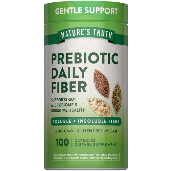 Prebiotic Fiber Supplement | 100 Capsules | Vegan, Non-GMO & Gluten Free | by Nature's Truth
