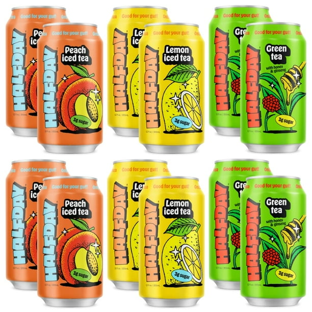 Prebiotic Iced Tea Variety 12-Pack - Nostalgic Flavor, Low Sugar 