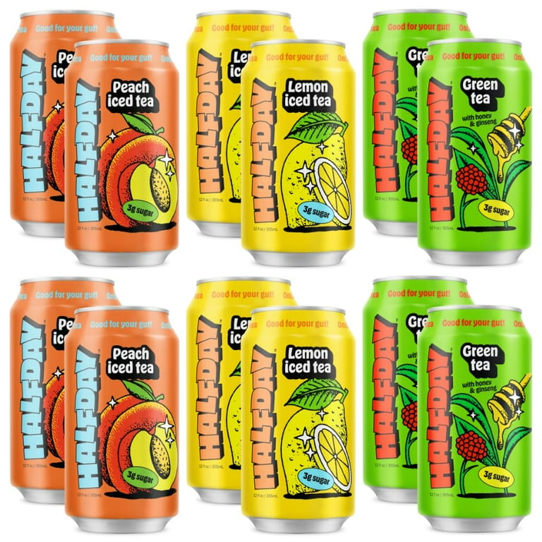 Prebiotic Iced Tea Variety 12-Pack - Nostalgic Flavor, Low Sugar 