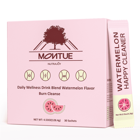 Prebiotics and Probiotics - Happy Cleaner Gut Health Powder, Sugar Free,Dietary Fiber Supplement for Digestion & Bloating Health- Watermelon - 30 Servings (Pack of 30)
