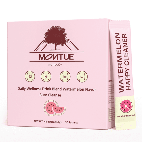 Prebiotics and Probiotics - Happy Cleaner Gut Health Powder, Sugar Free,Dietary Fiber Supplement for Digestion & Bloating Health- Watermelon - 30 Servings (Pack of 30)