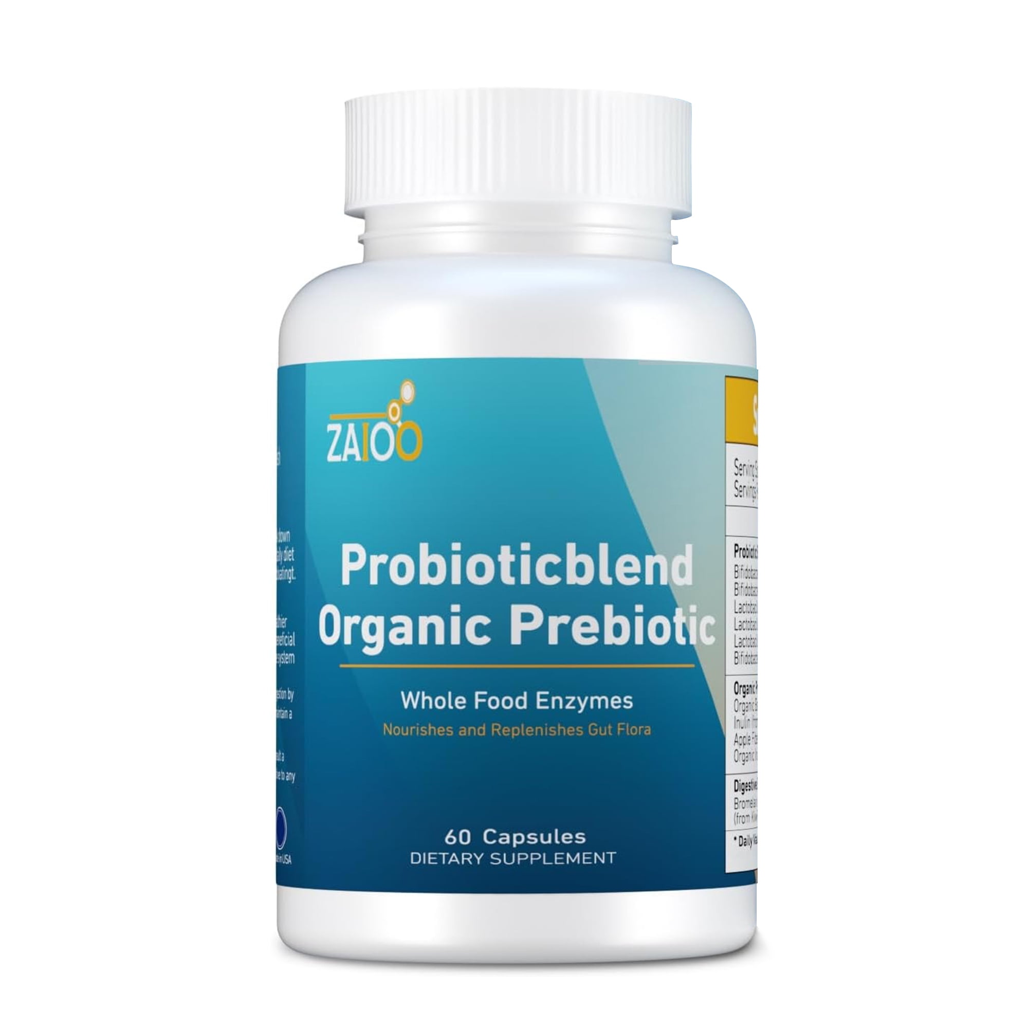 Prebiotics Probiotics for Women & Men Multi Enzymes, Organic