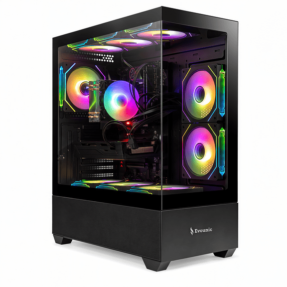 Gaming PC Desktop, Xeon E5 3.2GHz, GTX Titan 12GB, 64GB DDR4, 512GB NVMe SSD + 4TB HDD, WiFi 6, Bluetooth 5.4, 650W, Windows 11