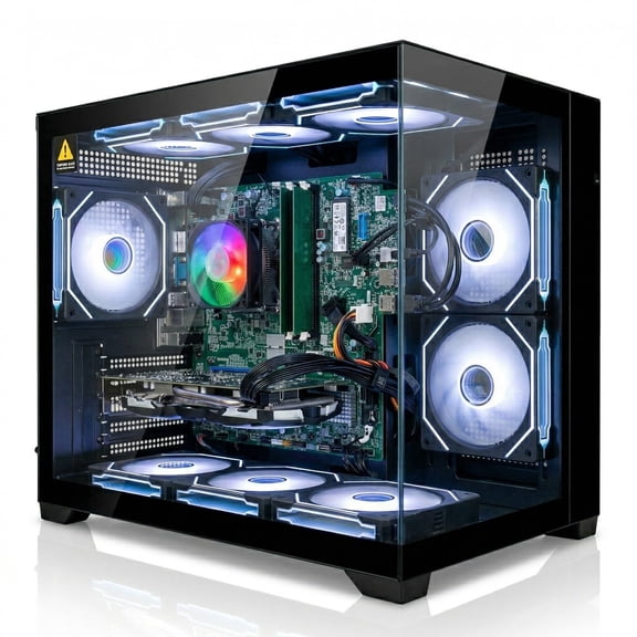 Prebuilt Gaming PC Ryzen 5 PRO, GTX 1060, 16GB RAM, 512GB SSD + 1TB HDD, WiFi 6, BT5.4, Win11, W/ RGB Keyboard & Mouse
