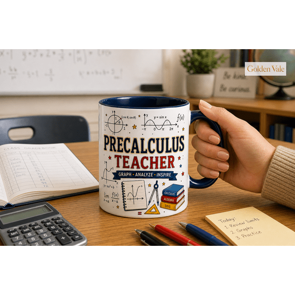 Precalculus Teacher Mug, Math Classroom Coffee Cup Gift for Educators