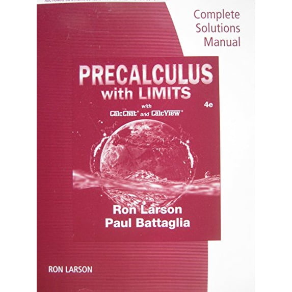 Pre-Owned Precalculus with Limits Fourth Edition Complete Solutions Manual Paperback