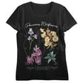thumbnail image 1 of Precarious Wildflowers Crew Neck Short Sleeve Women's Black T-shirt-3XL, 1 of 7