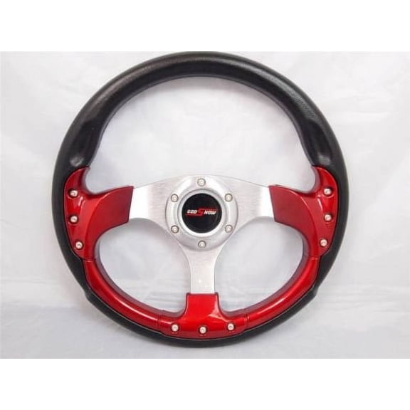 Precedent Steering Wheel Golf Cart W/ Billet Polished Adapter 3 Spoke"