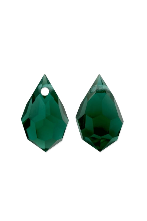 Preciosa Crystal 681 Drop Pendant 10x6mm Emerald (Package of 5)