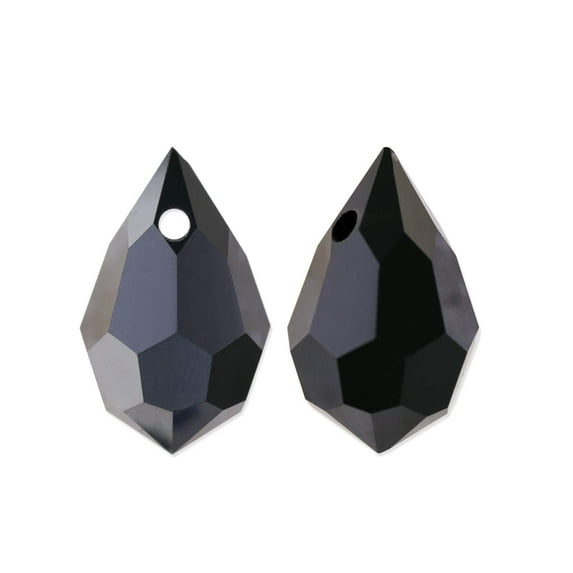 Preciosa Crystal 681 Drop Pendant 10x6mm Jet Hematite (Package of 5)