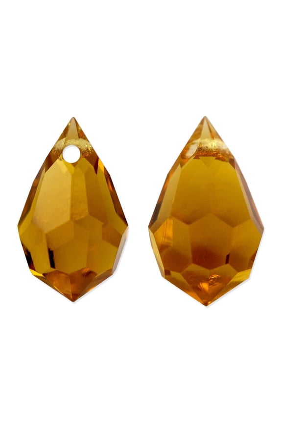 Preciosa Crystal 681 Drop Pendant 10x6mm Topaz (Package of 5)