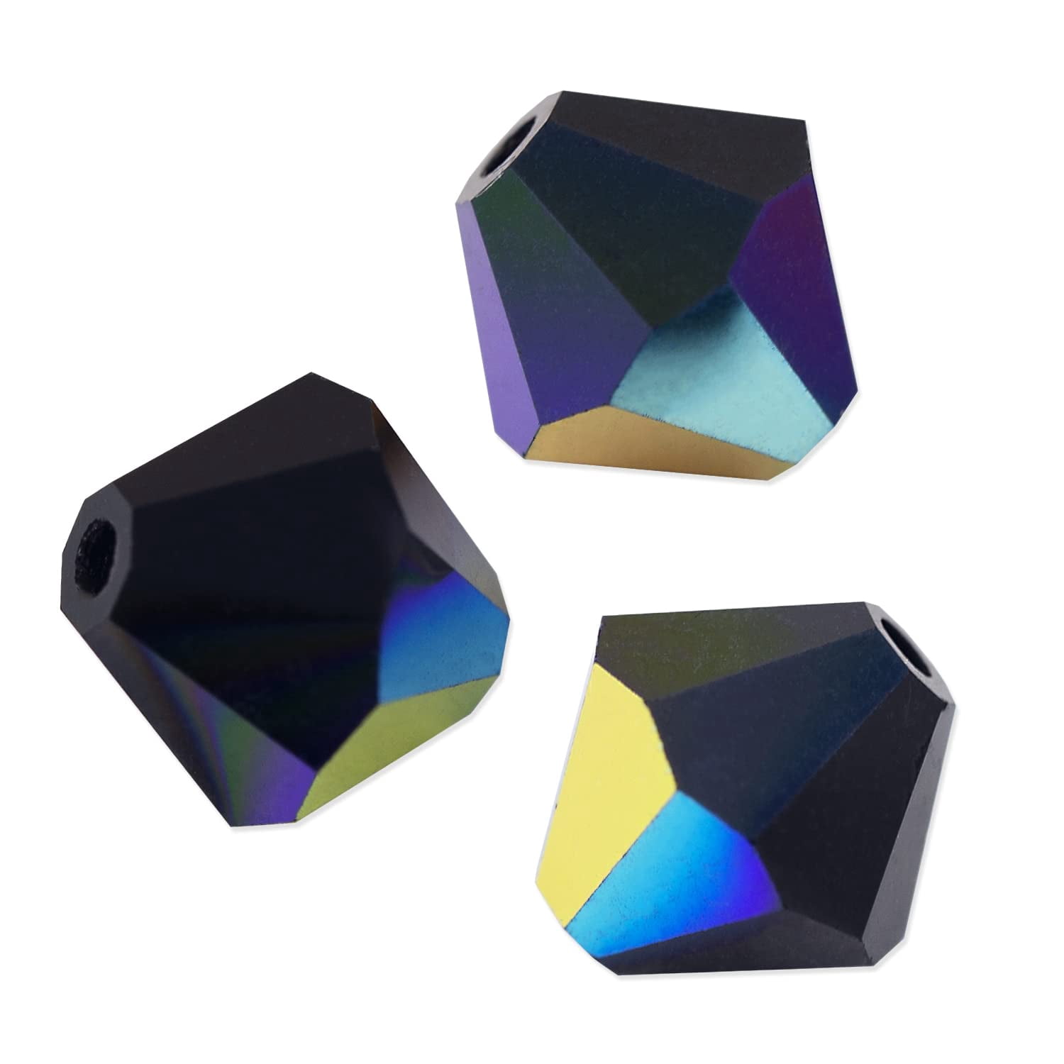 Preciosa Crystal Bicone Bead 3mm Jet AB (Package of 50)