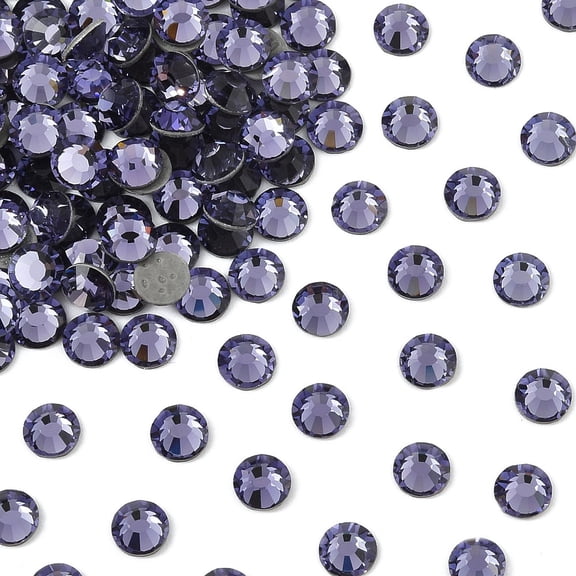 Preciosa Crystal Hotfix Flatback Stones Czech Crystal Round(438 11 612 Chaton Rose VIVA 12 ) 20410 Tanzanite SS16(3.8~4mm)