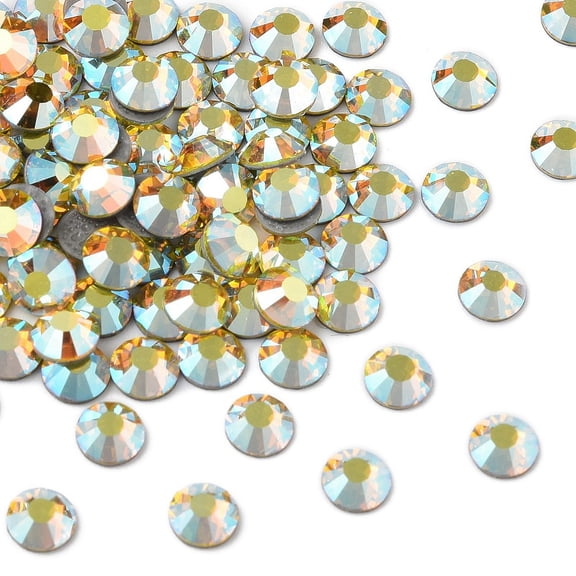 Preciosa Crystal Hotfix Flatback Stones Czech Crystal Round(438 11 612 Chaton Rose VIVA 12 ) 80310 200 Citrine AB SS16(3.8~4mm)