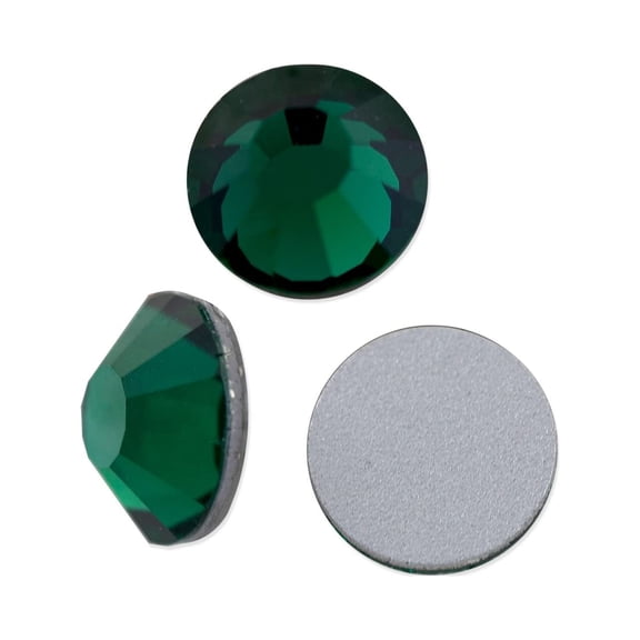 Preciosa Crystal VIVA12 Flat Back Rhinestone 4mm (SS16) Emerald (Package of 50)