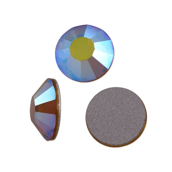 Preciosa Crystal VIVA12 Flat Back Rhinestone 4mm (SS16) Topaz AB (Package of 50)