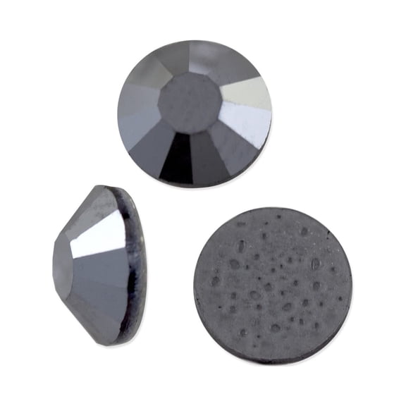Preciosa Crystal VIVA12 Hotfix Rhinestone 3mm (SS12) Jet Hematite (Package of 50)