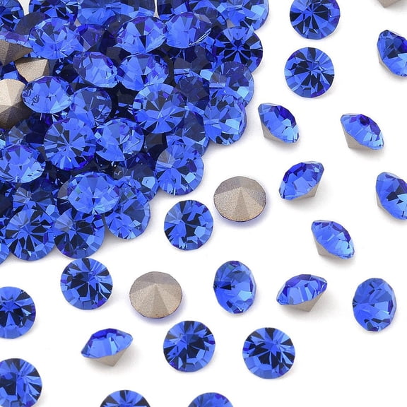 Preciosa MAXIMA Crystal Round Stones Czech Crystal Dura Foiling Round(431 11 615 Chaton) 30050 Sapphire SS6/PP13(1.9~2.1mm)