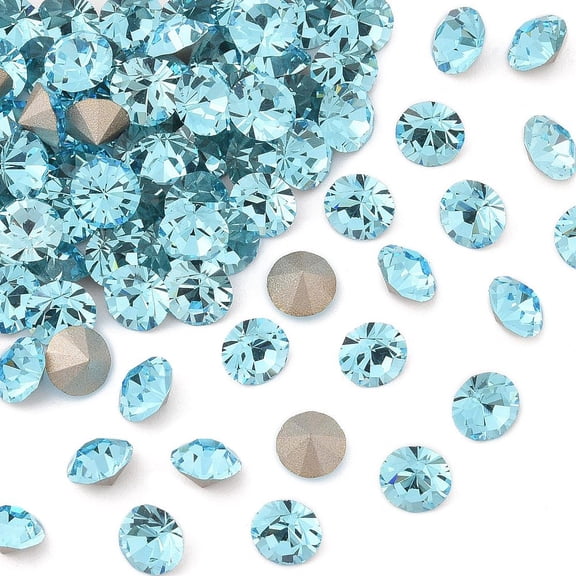 Preciosa MAXIMA Crystal Round Stones Czech Crystal Dura Foiling Round(431 11 615 Chaton) 60010 Aqua Bohemica SS6/PP13(1.9~2.1mm)